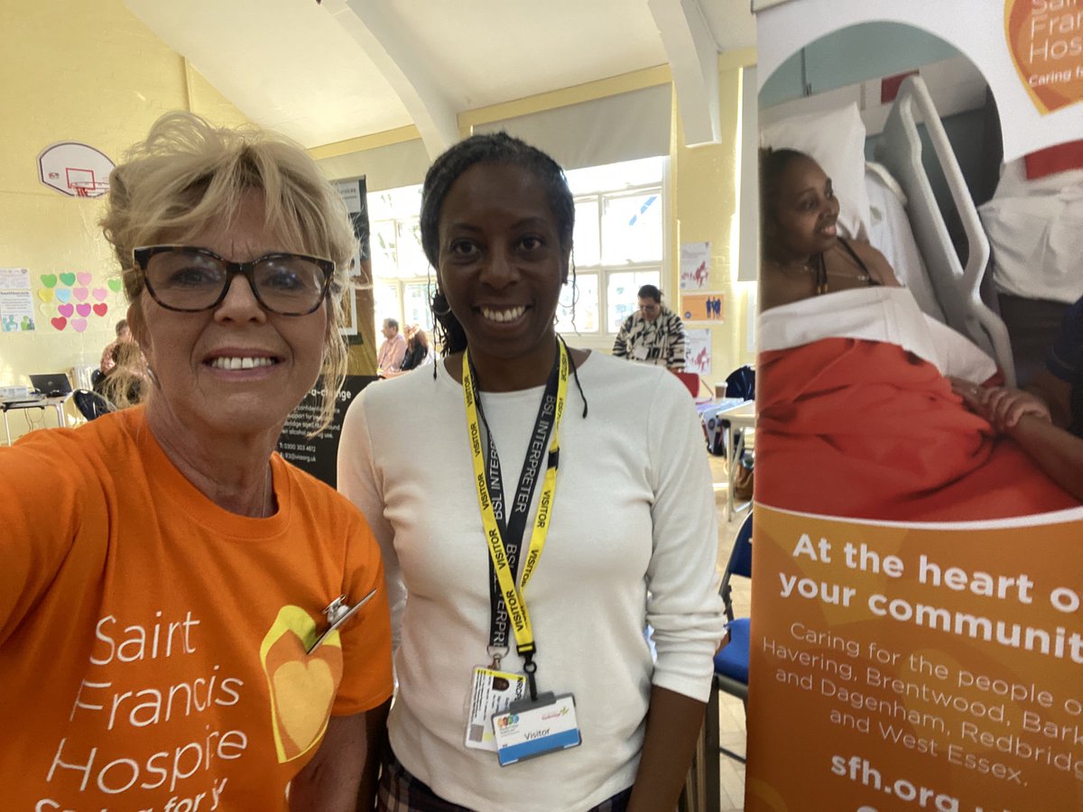 Suzy is a ⁦<a href="/BritishSignBSL/">British Sign Language</a>⁩ interpreter in Redbridge and is delighted to learn that ⁦<a href="/SFHUK/">Saint Francis Hospice</a>⁩ have 23 members of staff trained as ⁦<a href="/BritishSignBSL/">British Sign Language</a>⁩ interpreters so we can communicate with people who are deaf and may need that extra support when they need us