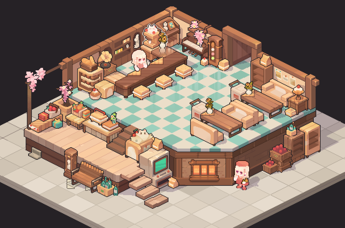 liliya70527392's tweet image. #ドット絵 #pixelart Finally, it's a bakery🍞