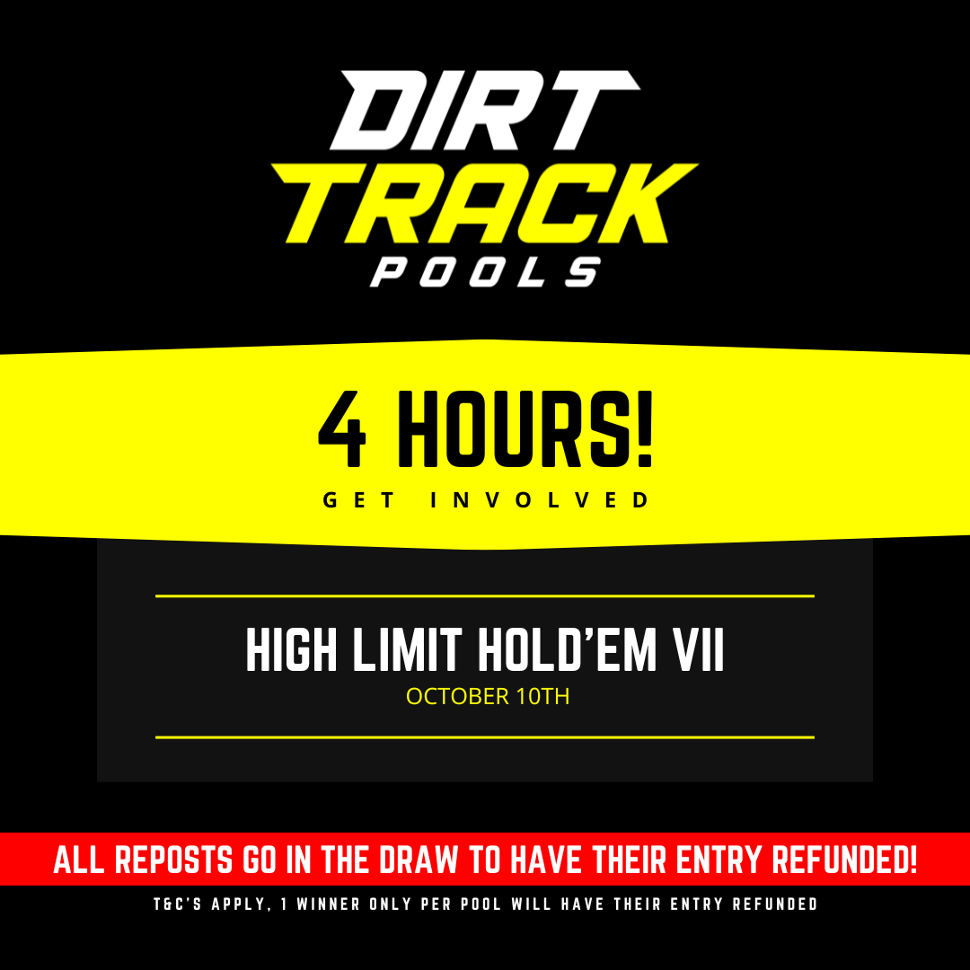DirtTrackPools's tweet photo. 🚨 4 HOURS! 🚨

High Limit Hold'em VII kicks off TONIGHT at 6pm EST, with a big night of High Limit Sprint Cars at Lincoln Park Speedway to cap off their 2023 season!

$20 ENTRY FEE

RETWEETS GO IN THE DRAW TO BE REFUNDED!

High Limit Hold'em VII 👇
https://t.co/ZKLAmRVU5l https://t.co/JaWhieknuC