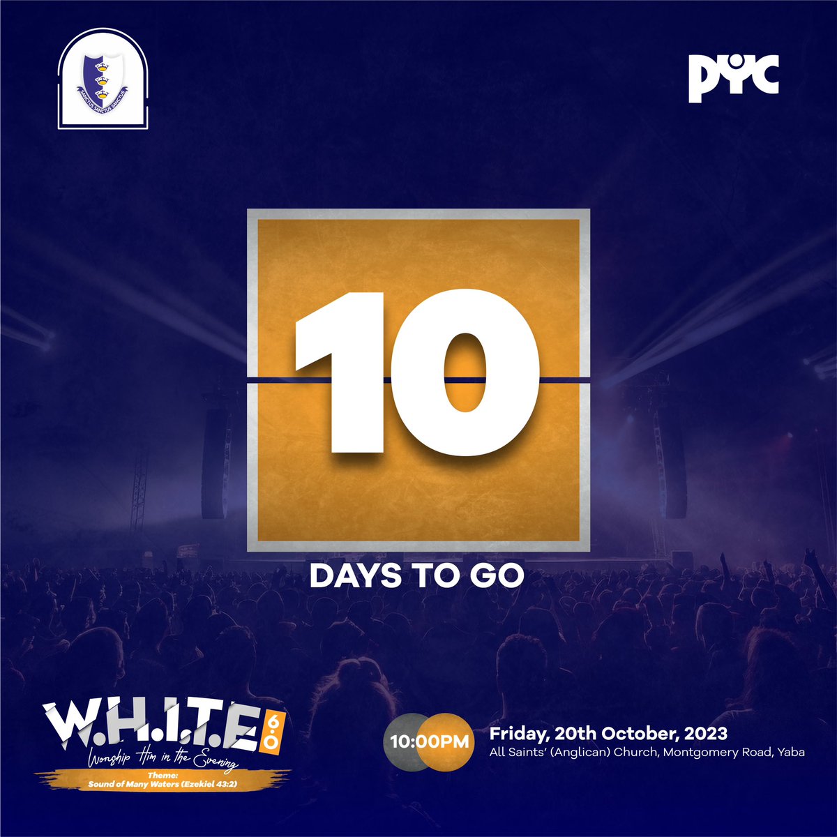 PYC_allsaints's tweet photo. Countdown!!! 10 days to go 🔥 

#WHITE6.0
#Soundofmanywaters
#20102023
#Somethingishappening https://t.co/42GMGAvlvC
