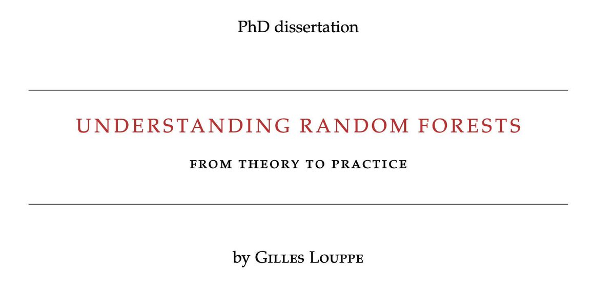Ready to nerd out on random forests?

Someone wrote an entire Ph.D. thesis on random forests ❤️

200 pages of gems.

Highlights: Why ensembles work, interpretability of forests, and making random forests work on huge datasets.

buff.ly/3QbTC9o