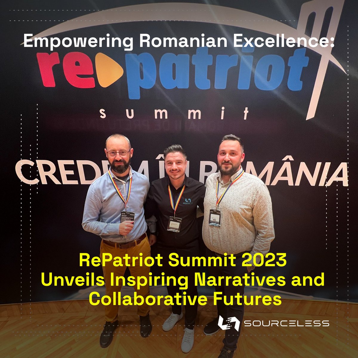 SourcelessB's tweet photo. 💥 #RePatriot Summit 2023 celebrates its 8th edition, honoring 100 outstanding Romanians #worldwide.  #SourceLess proudly joins the story, dedicated to revolutionizing the #digital world and ensuring a #safer virtual #environment.
👉Read more on Medium : 
https://t.co/JFv4ynwP9u https://t.co/usUFr681xE