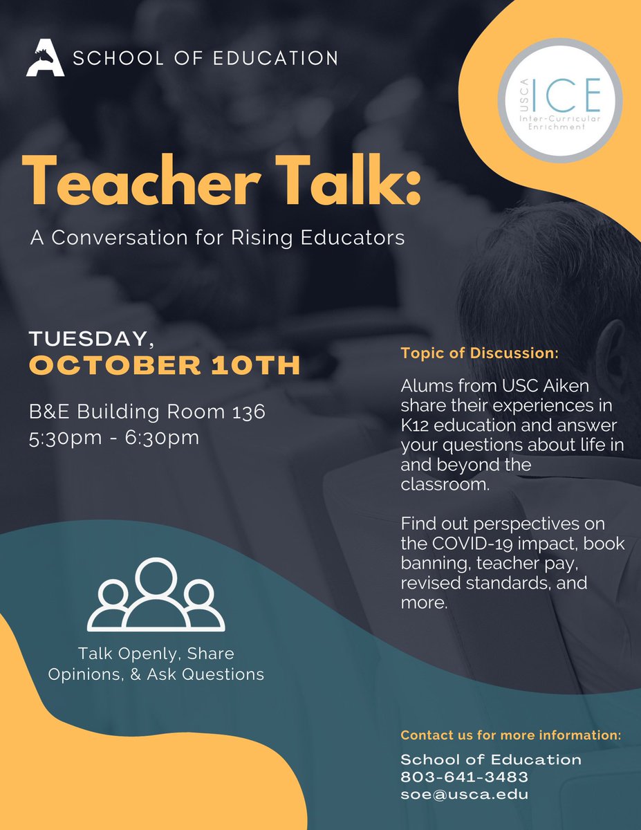 I’m excited to collaborate with the <a href="/USCAiken/">USC Aiken</a> School of Education and <a href="/DeanJudyBeck/">Dr. Judy Beck</a> to host this panel discussion. Our Education Alumni Chapter is working to support the next generation of educators.