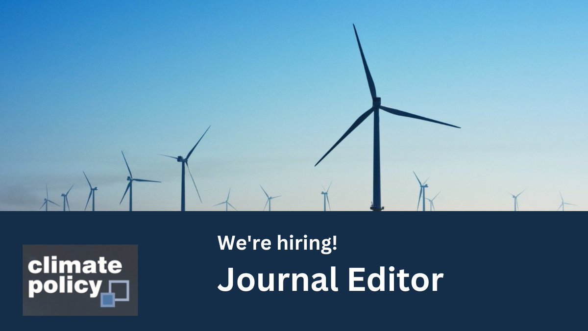 JOB ALERT: There is still time to apply for the role of Editor of Climate Policy! This role is a great paid, remote-working opportunity for an academic with a research background relating to climate policy. Read more about the position and apply here 👉bit.ly/CPJ-Editor