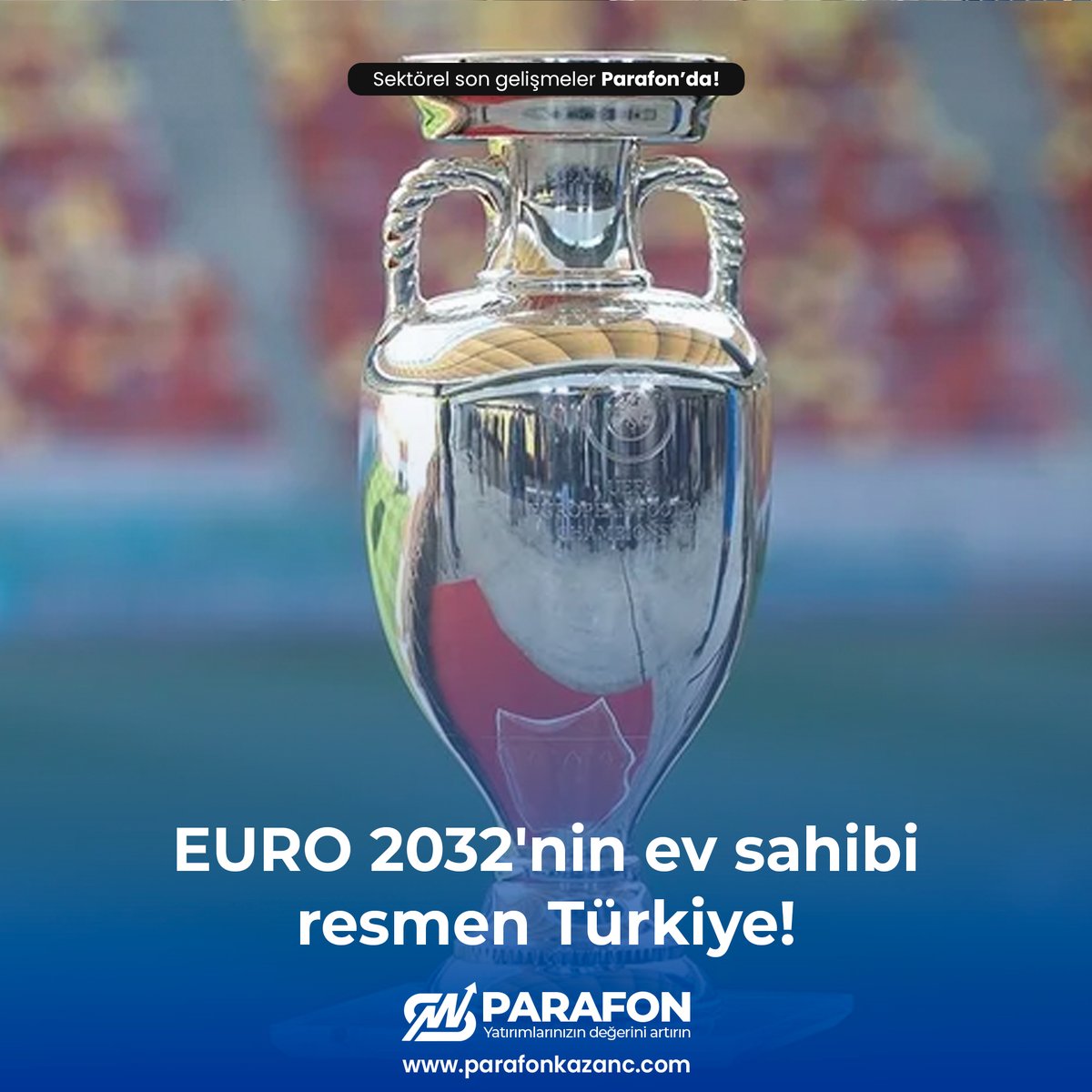 #UEFA, 2032 Avrupa Futbol Şampiyonası (EURO 2032) ev sahipliğinin Türkiye ve İtalya ortaklığına verildiğini duyurdu. #türkiye