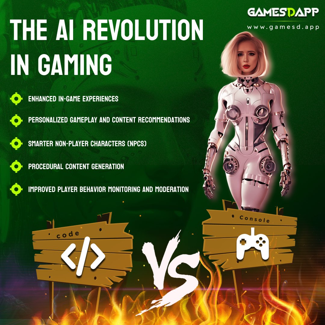 GamesDapp's tweet image. Artificial Intelligence is revolutionizing gaming, bringing unprecedented levels of immersion and intelligence to your favorite titles. Get ready for smarter NPCs, dynamic worlds, and personalized adventures! #AIGameDevelopment #GamingRevolution

gamesd.app/ai-game-develo…