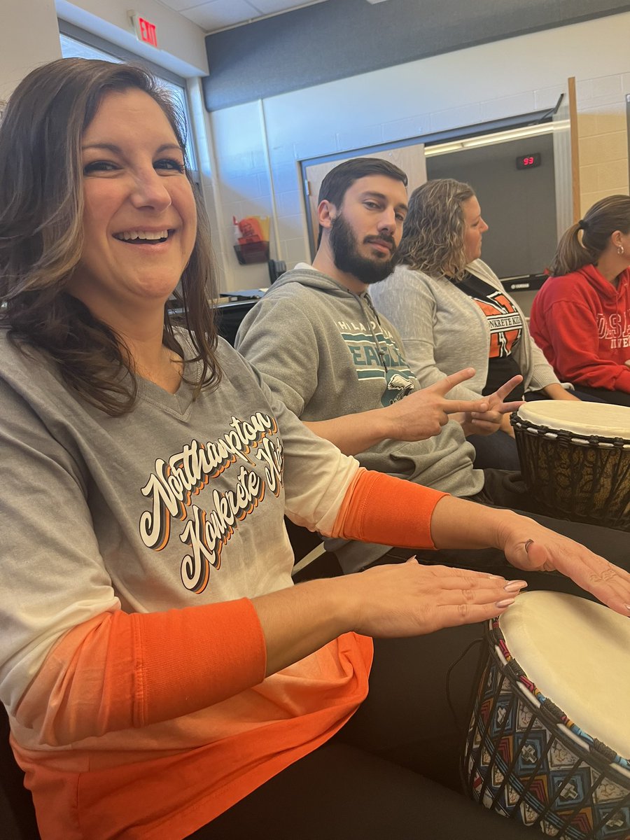 MrsDelPolito's tweet photo. IgNite conference in-service 🔥Guest speaker Thomas Murray started off the day, and @NAMS_Plant2 teachers really enjoyed the World Drumming breakout session! https://t.co/Kn0akLxosA