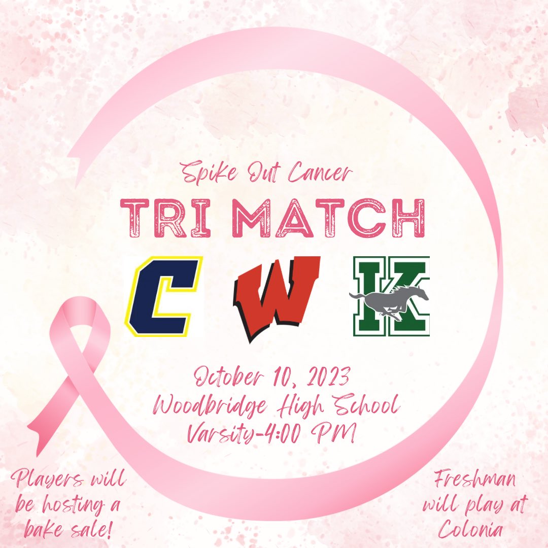 Game day! Barrons will be hosting a tri match against JFK and Colonia starting at 4PM! Players and coaches will be hosting a bake sale to help support breast cancer awareness! Come out and support! 🩷 🏐