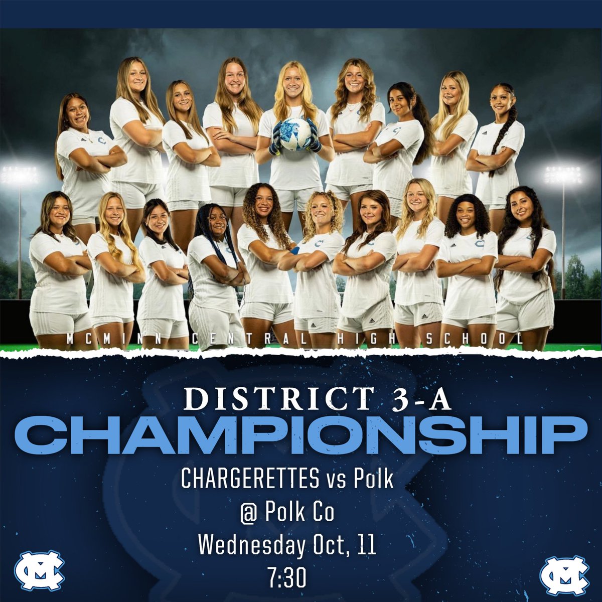 These girls have made it to the CHAMPIONSHIP! 🏆 We need a huge crowd for this game yall!  💪💪
⚽Wednesday Oct 11
⚽@ Polk
⚽7:30