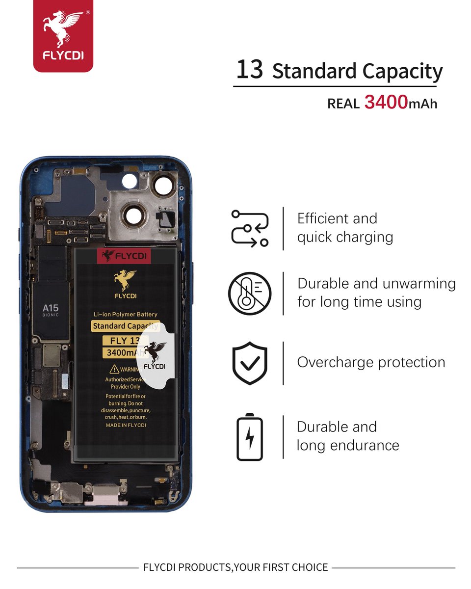FLYCDI Battery For 13
Standard Capacity
✅Intelligent control multiple protection
✅High cycle materials
✅Intelligent chip
FLYCDI, YOUR FIRST CHOICE💯
#FLYCDI #battery #phonerepair #batteryrepair #batteryreplacement