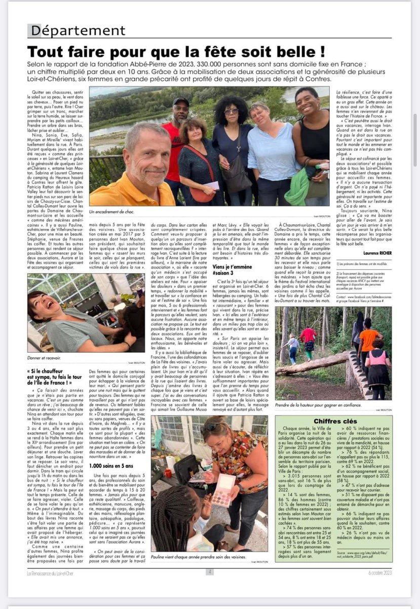 Et voici un article publié dans La Renaissance Loir et Cher qui résume bien nos actions !