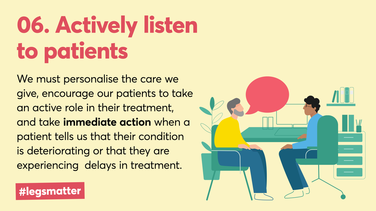 LegsMatter's tweet photo. 6. Actively listen to patients
One way we can start to end the hidden harm crisis in leg and foot care starts is to listen to the people who are at the sharp end of it – our patients. Get the full 10-point plan at https://t.co/rVqUkCNaLw #hiddenharmcrisis #legsmatter https://t.co/QB1thnZf63