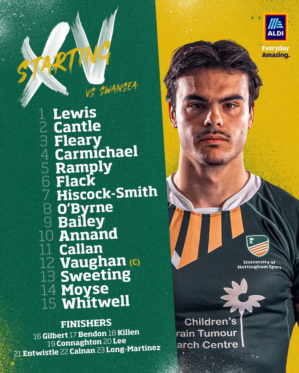 UNRUC_'s tweet photo. #BUCSSuperRugby | Meet your starting XV to face @surfc_official tomorrow evening.
Nottingham look to kick start the campaign after facing tough opposition in the opening rounds.
Thank you to our sponsor @aldicareersuk for supporting us this season.
#SWANOT // ππ https://t.co/wRN3YwZ8zh