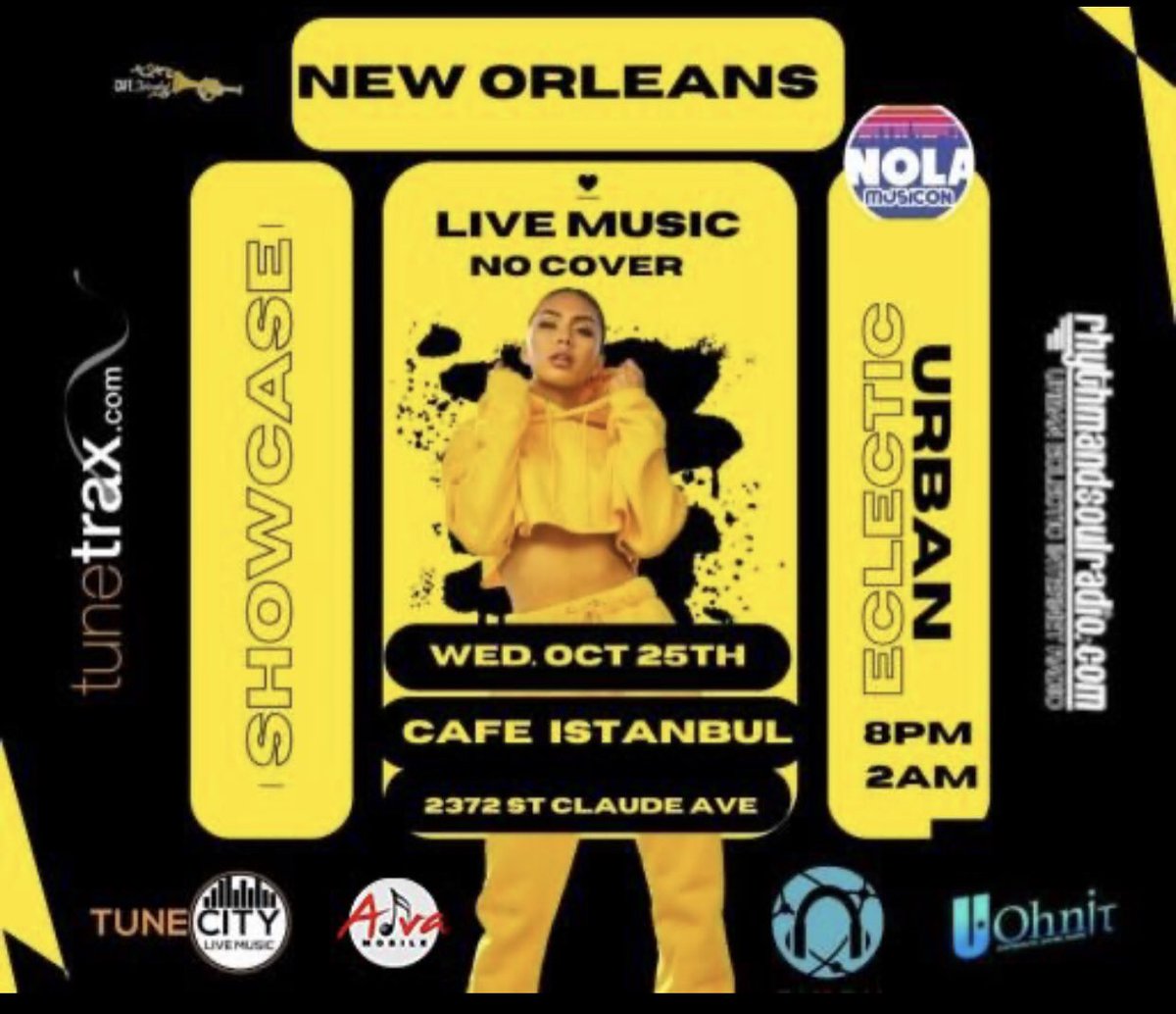 NEW ORLEANS URBAN ECLECTIC SHOWCASE. Cafe Istanbul - Wednesday October 25th - FREE
