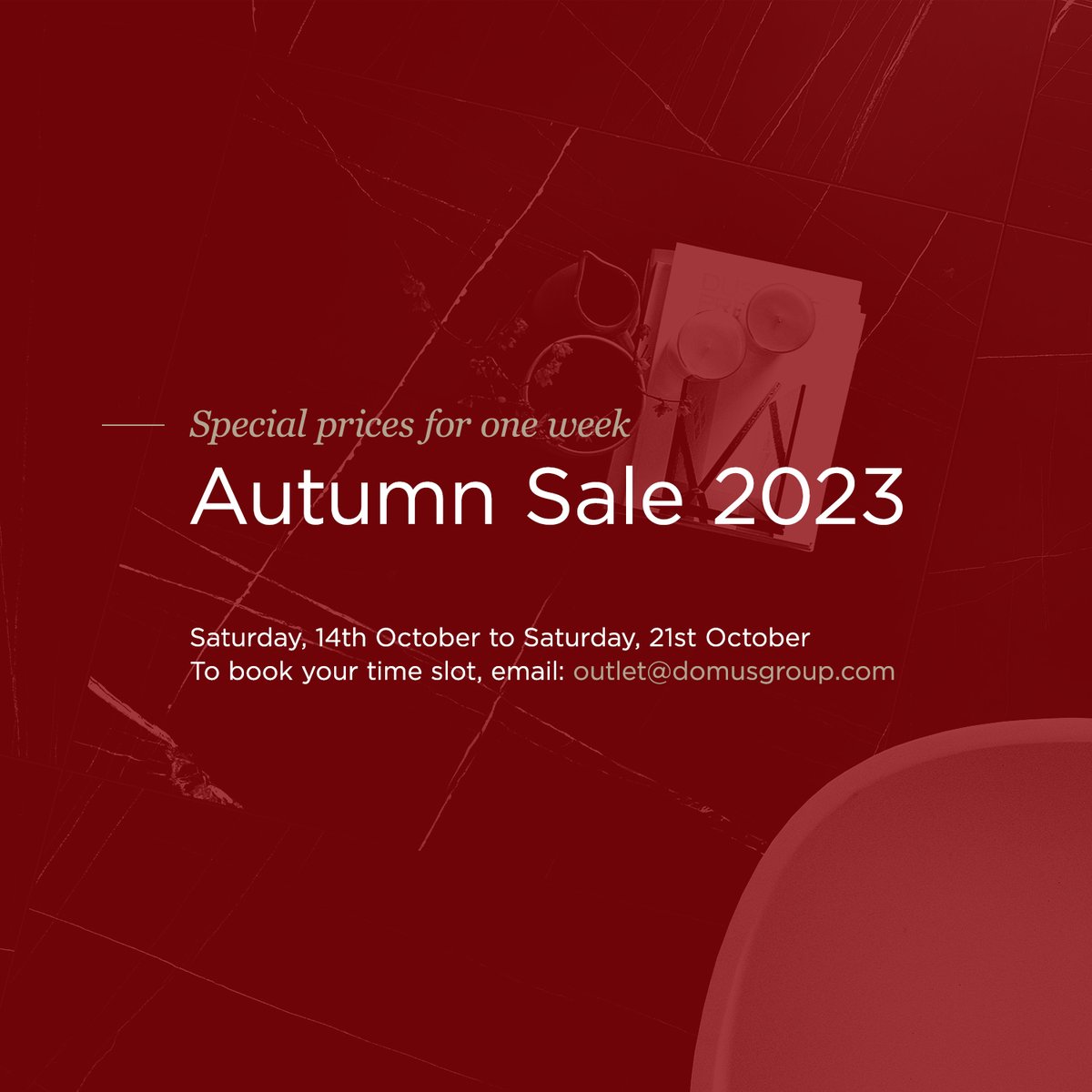 📢For huge savings on high-quality tiles and engineered flooring, don’t miss our big discount Autumn Sale taking place at the Domus Outlet showroom in Surrey from Saturday 14th – Saturday 21st October. Read more and plan your visit: domusgroup.com/articles/outle…