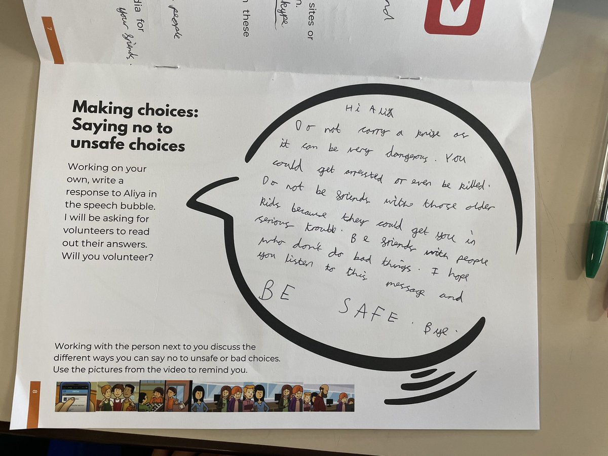 It’s really good to know that @HyrstmountJSch Year 6 pupils are making safer choices: ‘You can say no to carrying weapons.’ ‘One thing I have learnt is what to do when I am worried.’ #WorldMentalHealthDay #KnifeFree @SaferKirklees #Kirklees @wy_vrp