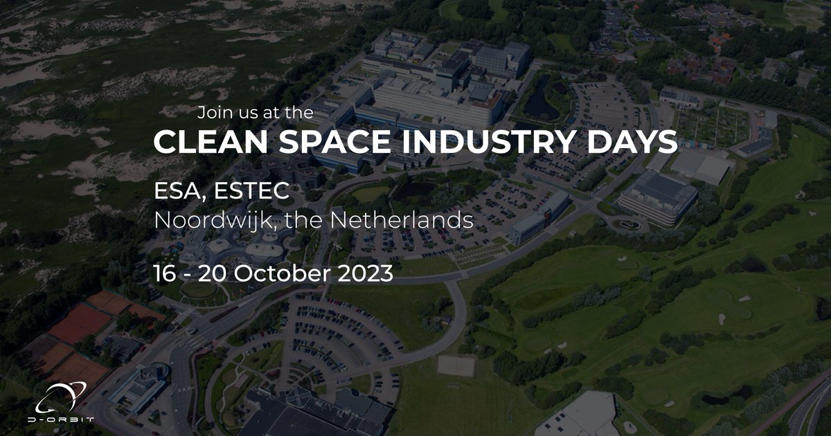 📅 Join us Oct 16-20 at Clean Space Industry Days, ESTEC, Noordwijk, Netherlands. Our team, Luca Rossettini, Stefano Antonetti, Lorenzo Ferrario, Diego Garcés de Marcilla, and Giulia De Leo, will explore #space #sustainability, eco-design, in-orbit servicing, and debris removal.