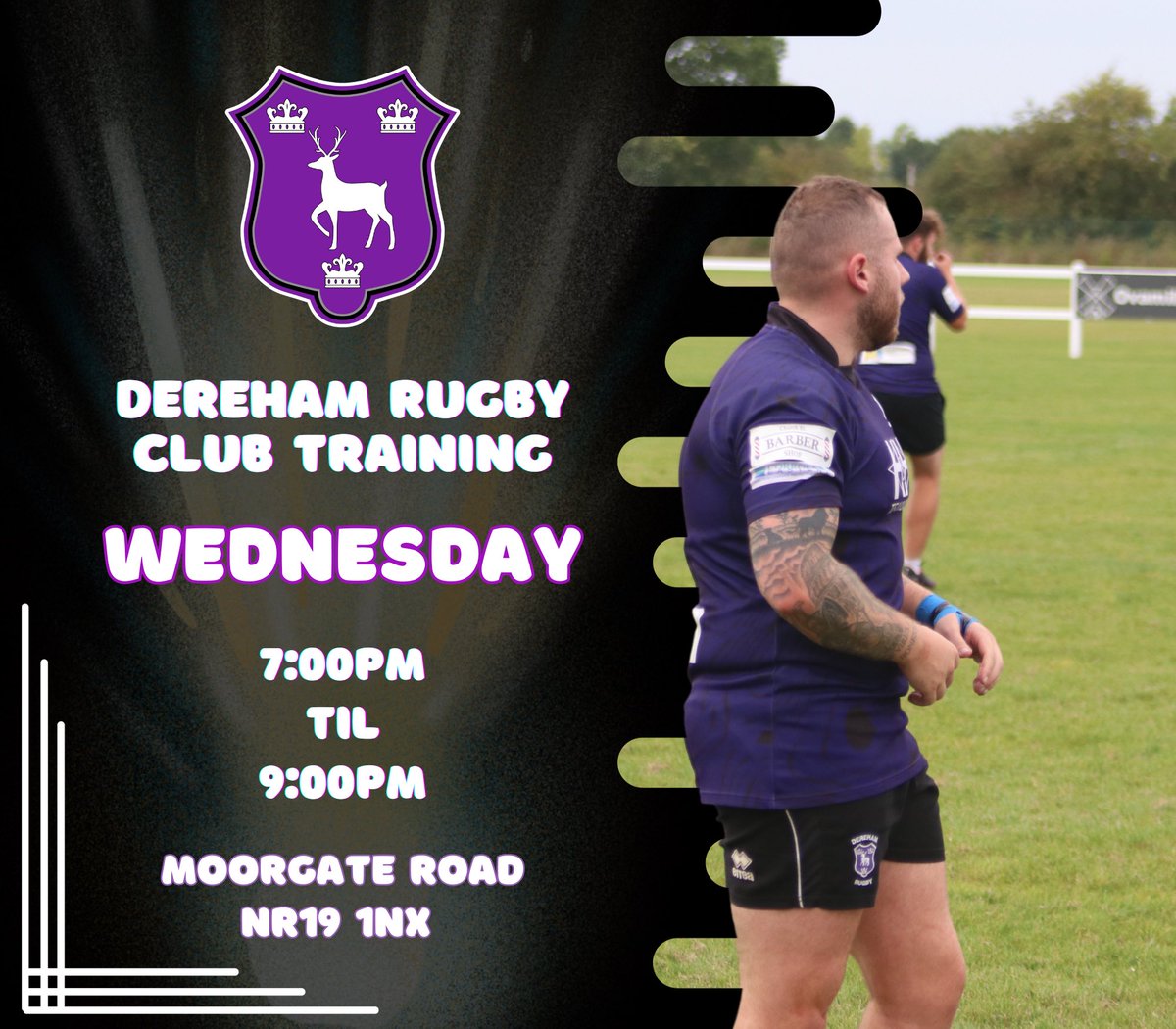 DerehamRFC's tweet photo. Training continues this Wednesday 💜🏉🦌 https://t.co/9gM3OCTsct