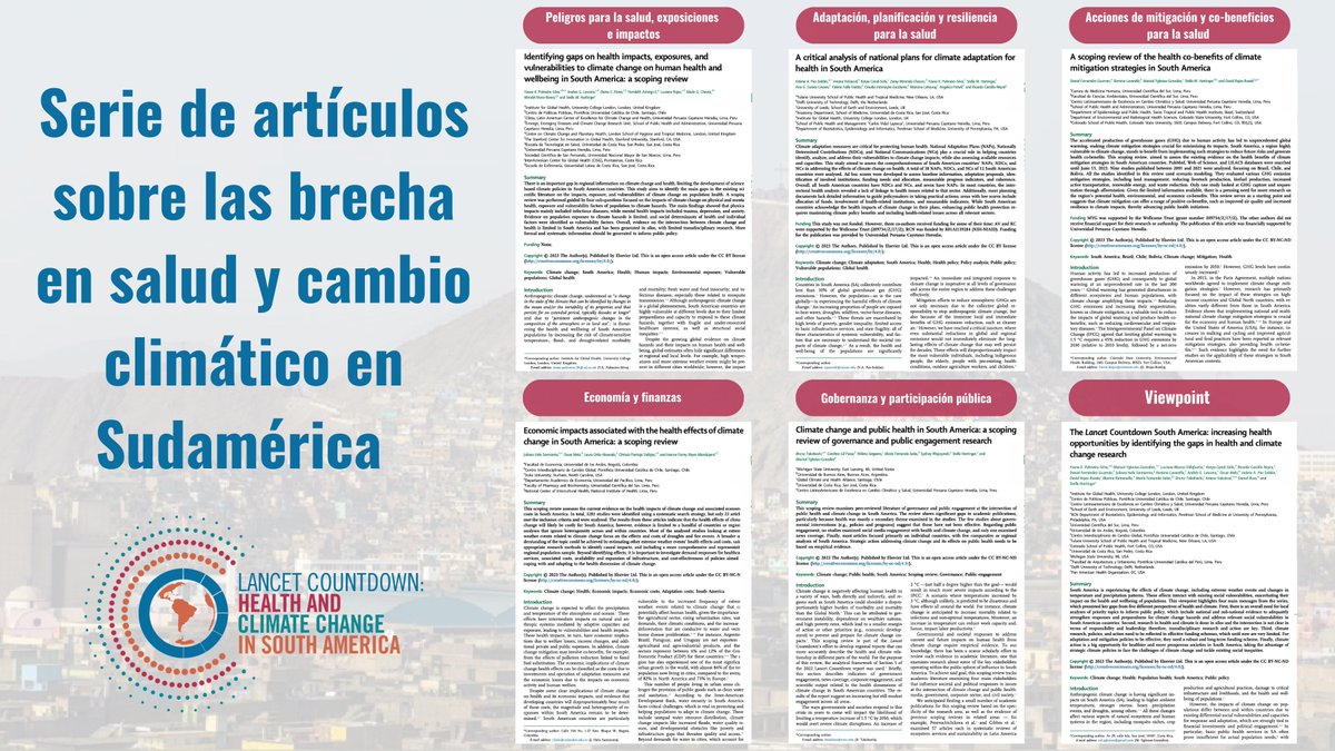 Countdown_LATAM's tweet photo. Hoy destacamos la publicación de nuestra serie de artículos en @LancetRH_Americ, en la que abordamos las brechas en salud y cambio climático en Sudamérica.

A través de estos seis📰, profundizamos en las distintas dimensiones de este desafío.

📰Léelos👉 https://t.co/qoJTLawrxP. https://t.co/JtQiXjSgaF