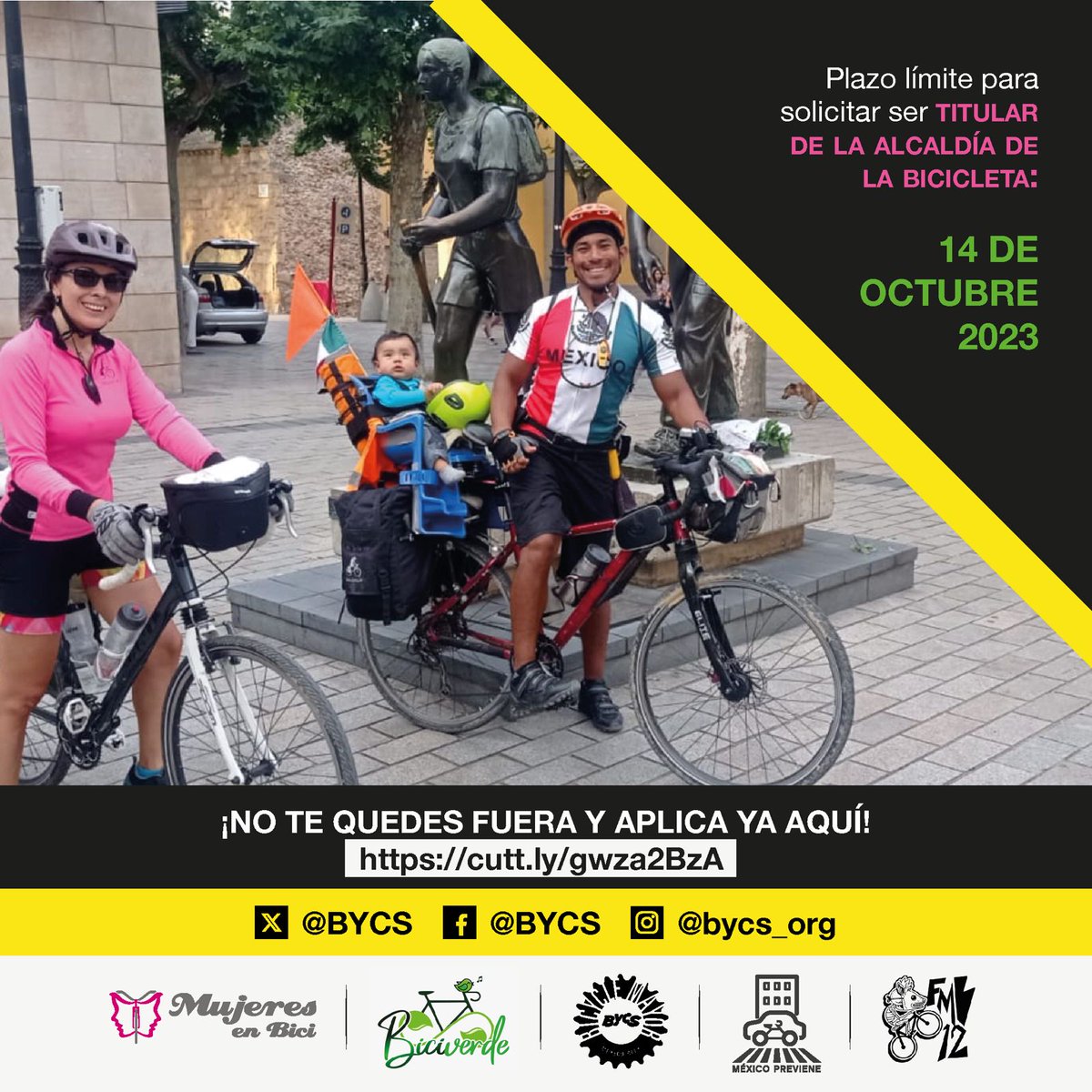 🟢 Aplica para ser titular de la Alcaldía de la bicicleta en la Zona Metropolitana de la CDMX 🚲 .

Las postulaciones cierran el próximo sábado 14 de octubre.  

📋 Ingresa a: airtable.com/appvxVFI8weg4j….