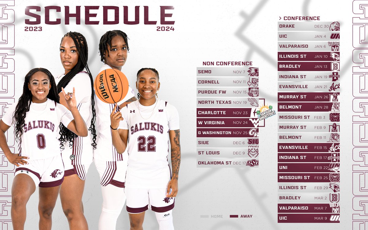 Introducing our 𝗙𝗨𝗟𝗟 2023-24 Schedule! 🤩🏀 #Salukis