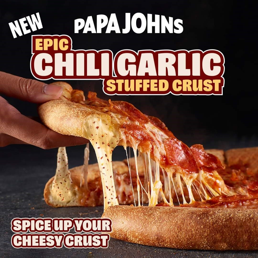 papajohnskwt's tweet photo. The Newest Epic Chili Garlic Stuffed Crust is here to
 Spice up 🌶🌶🌶🍕🍕🔥 your crust and add a twist or bursting fiery flavor on your pizza.

What are you waiting for?

Order now! 

Call to order at 1827272 or order through Talabat, Deliveroo and Jahez App. https://t.co/lCGAchsZTt