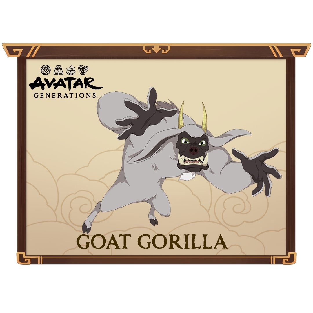 AvatarMobileRPG's tweet photo. Pouncing into action is the Goat Gorilla!
Goat Gorilla’s are found in Earth Kingdom Mountains/Forests, making great pets when trained!
What do you think a Goat Gorillas favorite snack is? Tell us in the comments with your guess on tomorrow's reveal! #AvatarAllAboutTheAnimals https://t.co/wDbuCDidTF