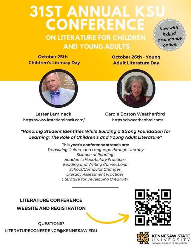 Excited to be presenting at <a href="/kennesawstate/">Kennesaw State University</a>’s upcoming Literacy conference!! #literacyforall