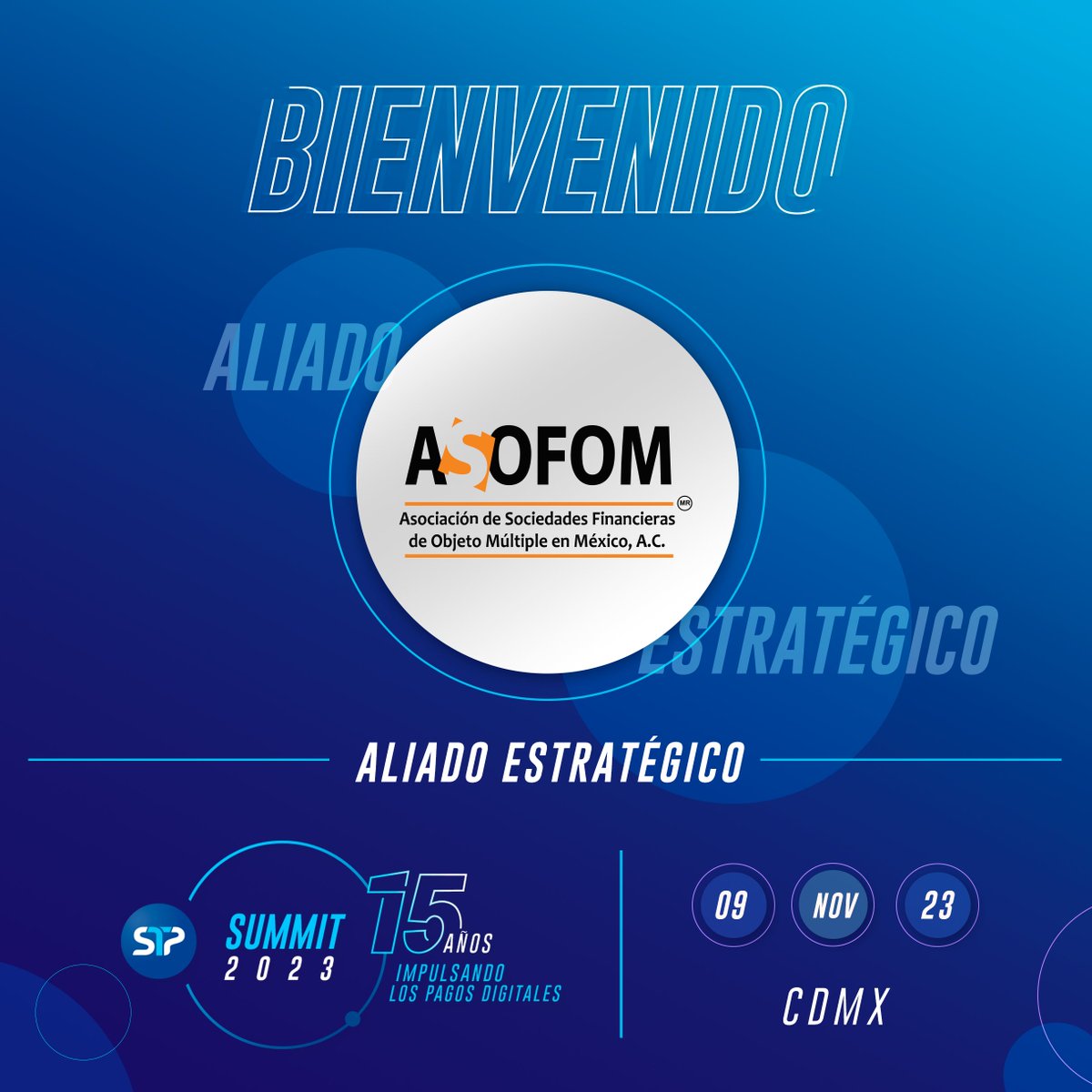 stpfintech's tweet photo. ¡Con su conocimiento del sector financiero mexicanos, se suma @ASOFOM_OFICIAL a los aliados del #STP_Summit! 

¡Bienvenidos! Nos vemos en un mes para conversar sobre el futuro de los pagos digitales 😎 https://t.co/jyaV0vHfwo