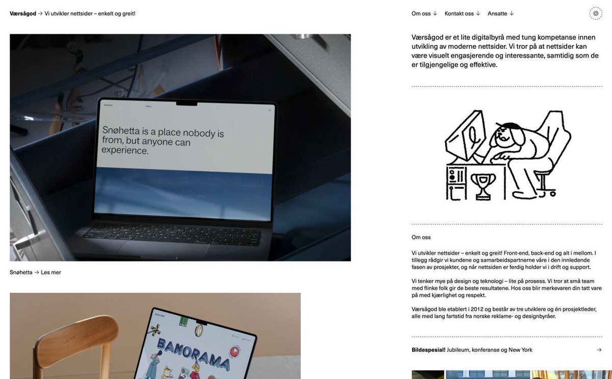 New site on <a href="/siteinspire/">Siteinspire</a>: Værsågod → bit.ly/3ZRPoGQ