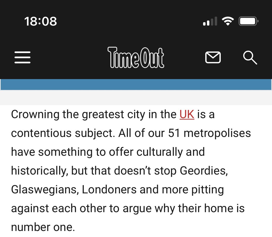 JPalfers's tweet photo. So unimpressed with @CNTraveler and @TimeOutLondon seeming to claim there are 51 cities in the UK? There were 51 cities in ENGLAND prior to 2022 (now there are 55). But there are 76 in the UK - which, let’s not forget, includes three other countries. https://t.co/SXAM7I1mJ0