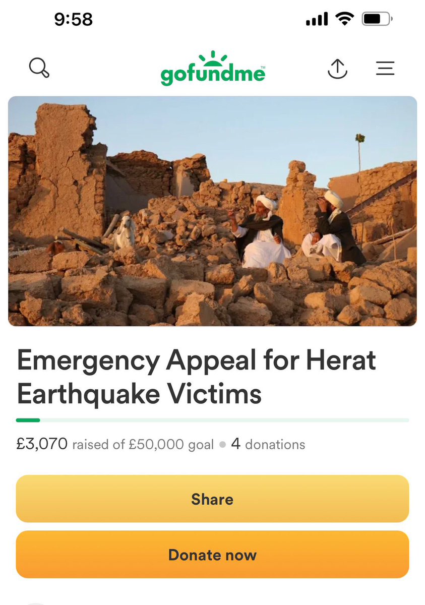 Due to donation restrictions from certain countries and technical issues, our online fundraiser has now been shifted to the GoFundMe site where you can easily donate. Please donate generously via the link below 👇🏼
#HeratEarthquake

gofund.me/5b57fec6