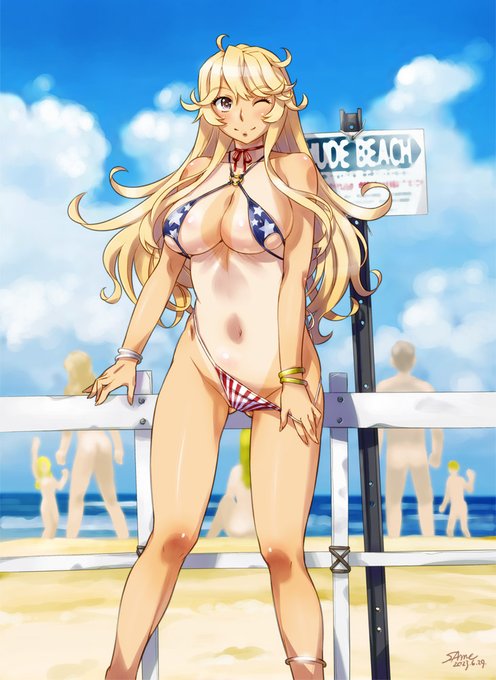 なぜか急にアイオワ祭だったのでここでウチのアイオワの日焼け版出しときます。リクエスト主様とFANBOXと同人誌以外ではこれがネット初出。 