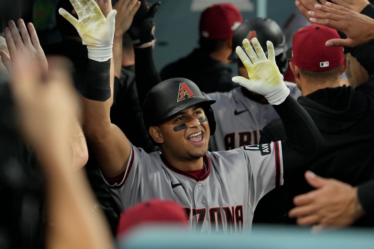 SNstats's tweet photo. Former #BlueJays Lourdes Gurriel Jr. &amp; Gabriel Moreno have combined for 1 Double, 3 HR &amp; 9 RBI through 4 postseason games for the #Dbacks.

#EmbraceTheChaos https://t.co/vcZlfPePpa