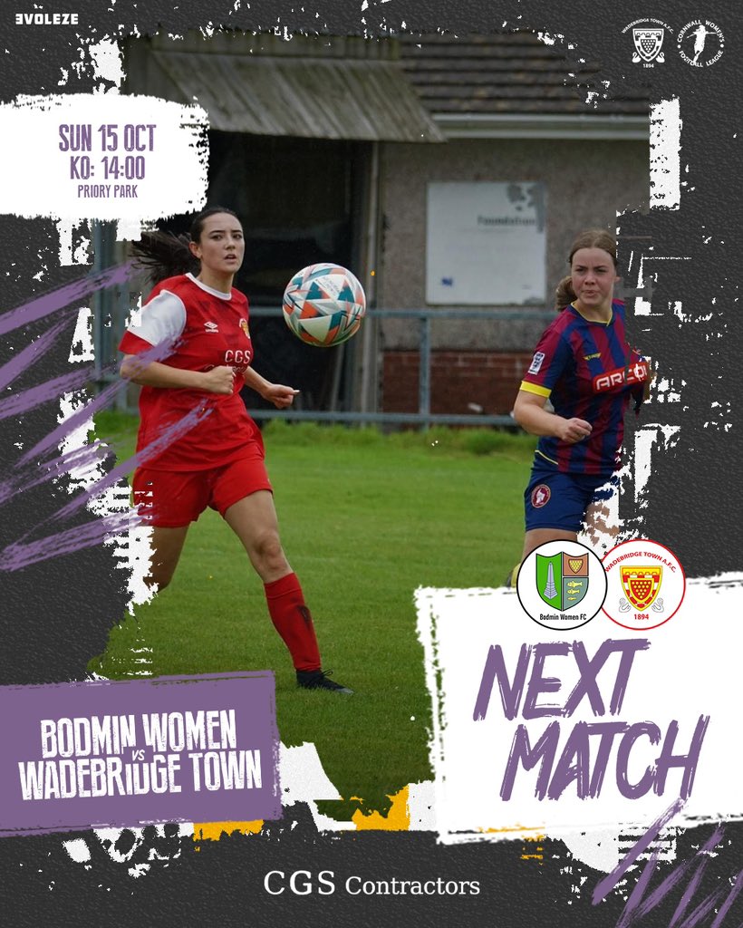 wadebridgelfc's tweet photo. We go again!

This week we head to Priory Park to face  @BodminWomenFC 

The reverse fixture earlier this month saw the team narrowly lose 1-0 and in preseason the teams battled out a 0-0 draw. It’s sure to be another close game! 

@TheCWFL @SWWFN @swsportsnews @devoncornwallfc https://t.co/f8mtnxuQvA