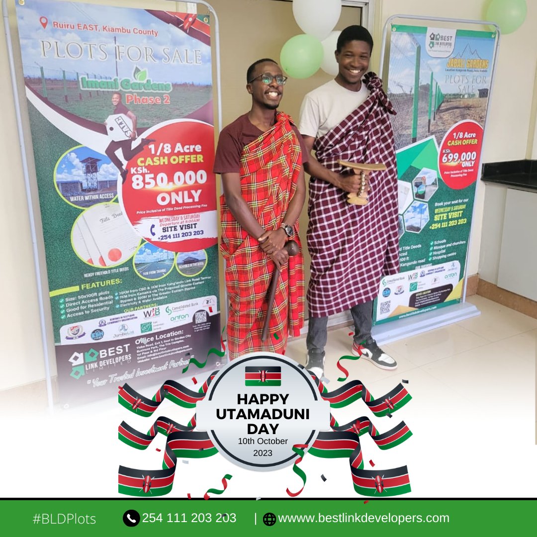 DevelopersBest's tweet photo. Huduma Day or Utamaduni Day?

Ni UTAMADUNI wetu kuku-HUDUMIA kila siku, iwe ni #HudumaDay  au #UtamaduniDay  ama MOI DAY... kwetu ni OPEN DAY kuwa HUDUMIA wateja

Because your dream to own a piece of our Mother Land is TRUE https://t.co/6TsrFOTvMo