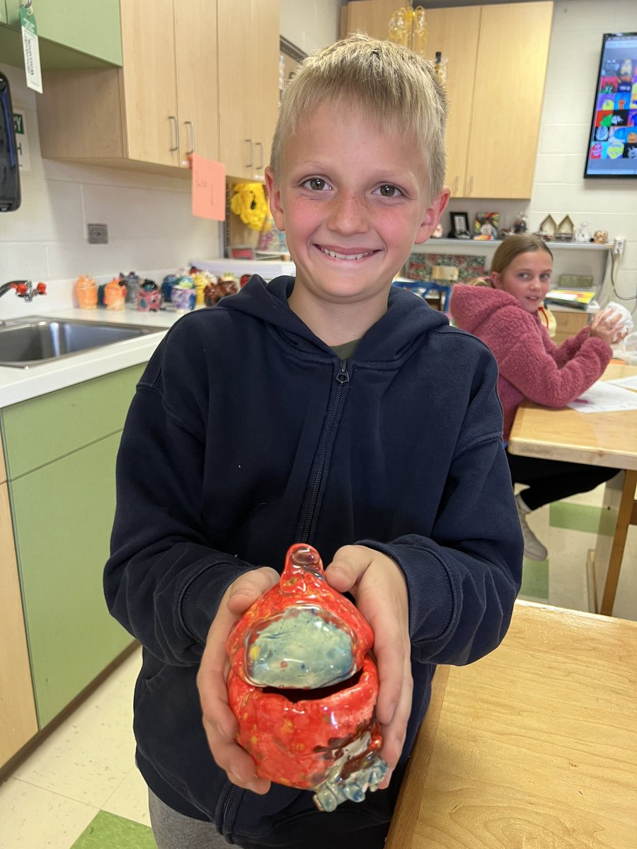 5th grade ceramic animal pots