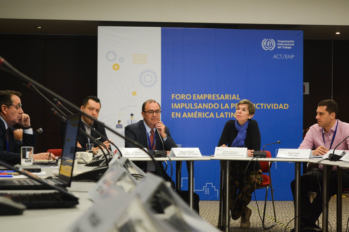 OITAmericas's tweet photo. Representantes de organizaciones empresariales de 🔟países de la región 🇦🇷🇧🇴🇨🇱🇨🇴🇨🇷🇪🇨🇭🇳🇲🇽🇵🇪🇺🇾participan en el #ForoEmpresarial impulsando la #productividad en América Latina🌎
El foro es organizado por @OITAmericas y la Oficina de Actividades para los Empleadores #ACTEMP de OIT. https://t.co/nmXLFU6hGO