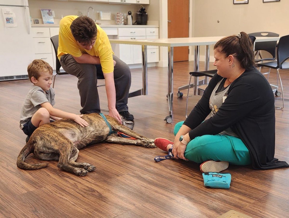 Last week, <a href="/AnimalFarmFndtn/">Animal Farm Foundation</a> alumni Jambo listened to the kids at the local library practice their reading.  Great job, Jambo!