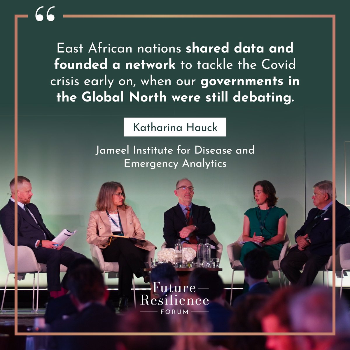 Global health challenges know no borders. As our panel explores how we build resilient food and health systems in more depth, <a href="/kdhauck/">Katharina Hauck</a> from <a href="/Imperial_Jameel/">Jameel Institute</a> shares how crucial cooperation is to responding to global crises. #FutureResilienceForum