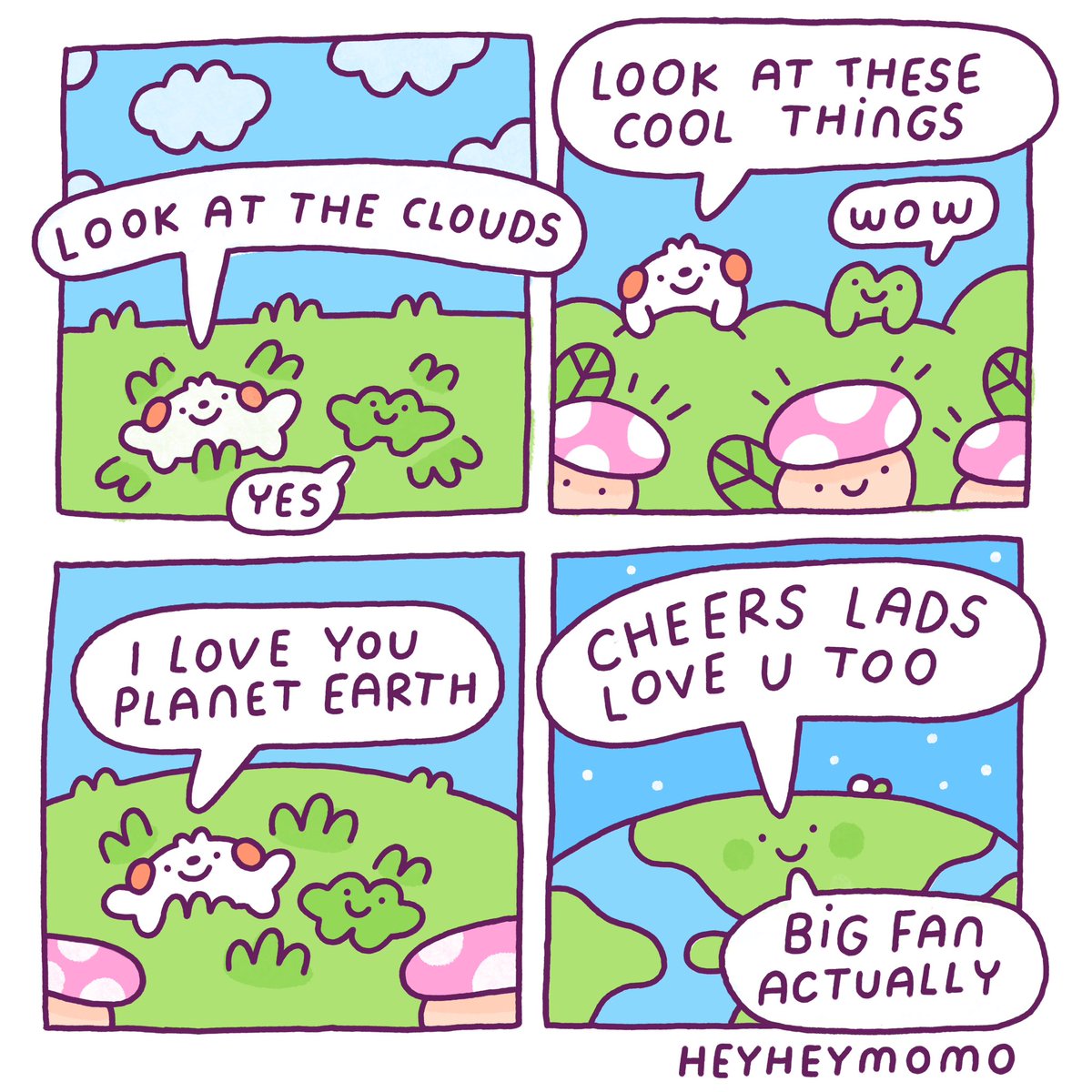 Hello #PortfolioDay I'm Momo and I like to draw little cute wholesome comics ✌️ 