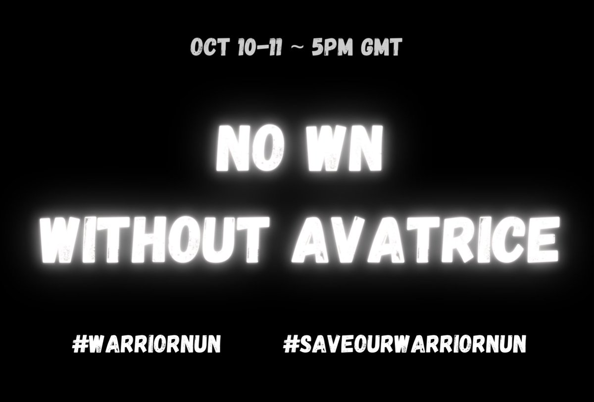 Sound_ofa_Heart's tweet photo. 🚨 Phrase for today and tomorrow!

You can see we're focusing on Avatrice today AND tomorrow. Avatrice is a huge part of our show. It isn't really #WarriorNun without Ava and Bea.
Let's be loud for them!
START IN 30 MINUTES 💥

#SaveOURWarriorNun https://t.co/2Fvboj5Ihf