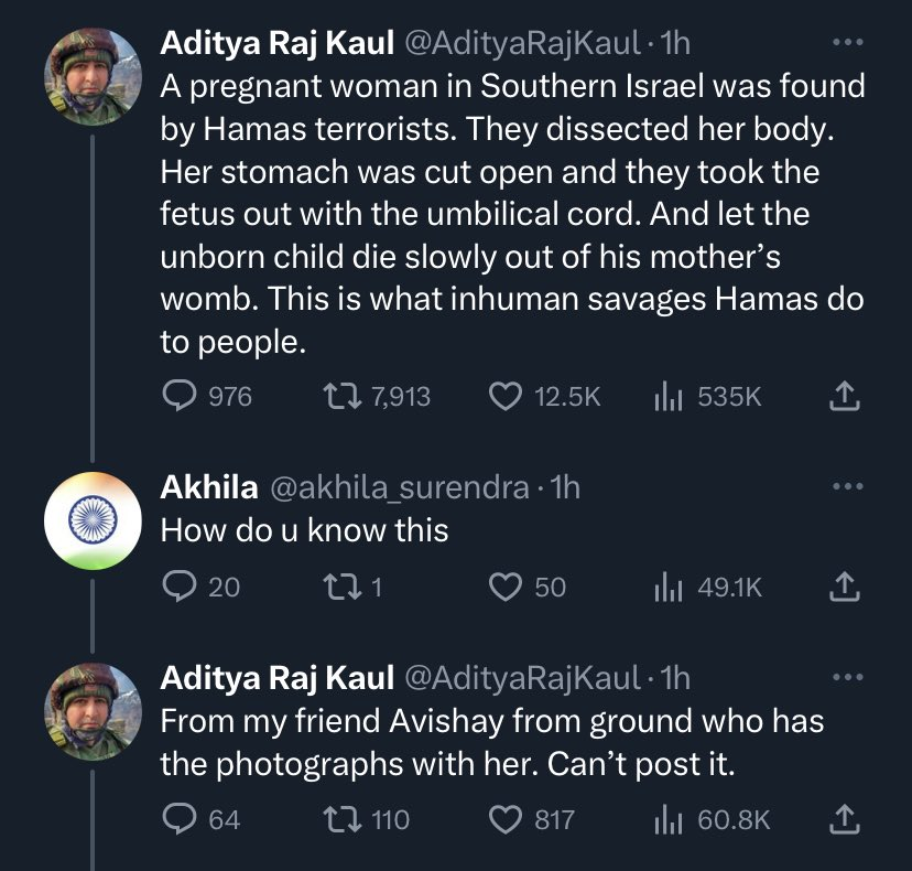 KeithWoodsYT's tweet photo. Does this sound like credible reporting to you?

Ben Shapiro retweeted this to his 6.1 million followers. We are witnessing the creation of atrocity propaganda in real time. https://t.co/nrkeq30WfB