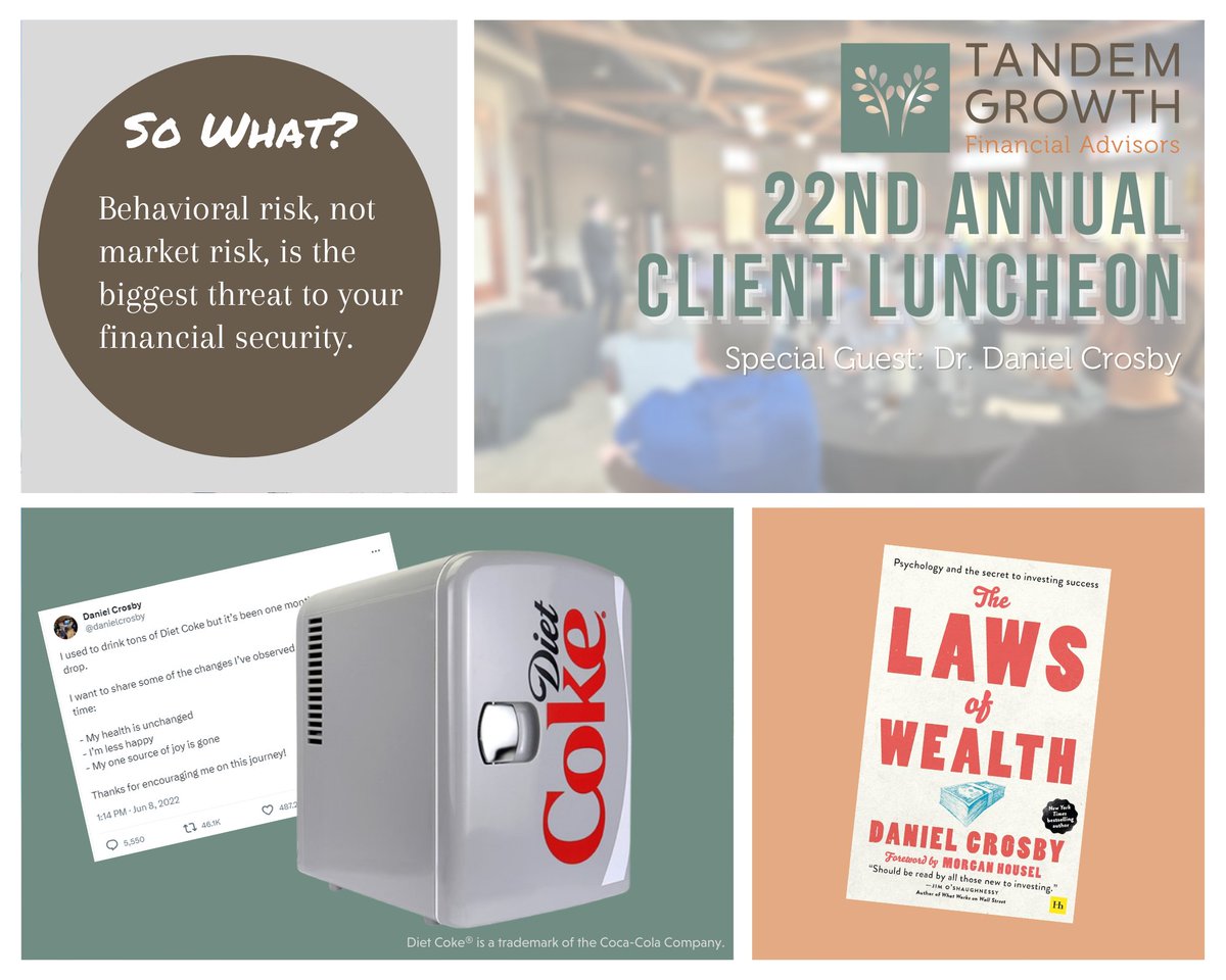 🌟 An incredible day at our 22nd annual client luncheon with special guest Dr. <a href="/danielcrosby/">Daniel Crosby</a>!

We dined, we learned, and we even made sure Daniel has his Diet Coke® in style! 🧊

Looking forward to more great moments next year! 🙌 
#BehavioralFinance #MoneyandMeaning