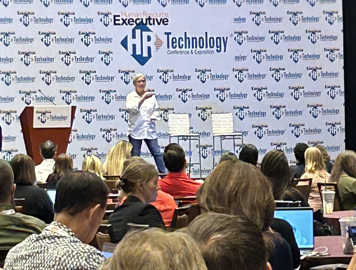 ⁦The always captivating ⁦@heatherbussing⁩ packs the house for pay equity insights ⁦<a href="/HRTechConf/">HR Tech</a>⁩ Women in HR Technology Summit! @experianemployerservices applauds👏