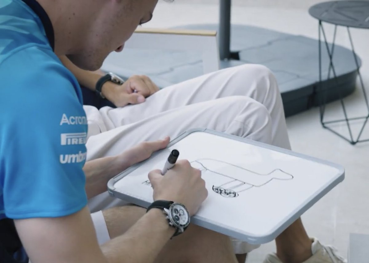 formuleo_'s tweet photo. Logan was tasked to draw “Horsey in AA23 shoes” and he drew an actual horse… he didn’t know Horsey is a cat… losing my mind rn😭 https://t.co/gLNFQnutoI