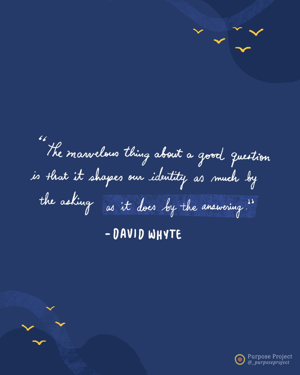 Thought-provoking questions can unlock new paths of self-discovery ✨💭

Think about a topic that captivates you and write the first 3 questions that come to mind. Which one is the most inspiring to you? Use your intrigue as momentum to dive deeper.