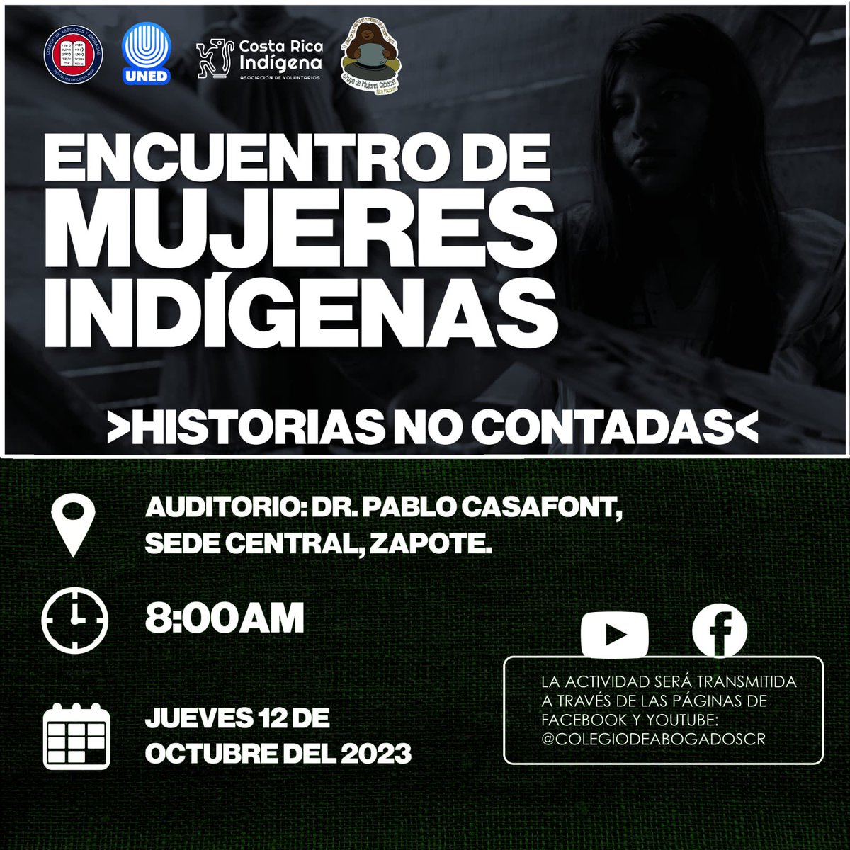 Este 12 de octubre tendremos un evento conmemorativo; no te perdas el Encuentro de Mujeres Indígenas. Podes asistir o verlo en las plataformas virtuales del Colegio de Abogados.