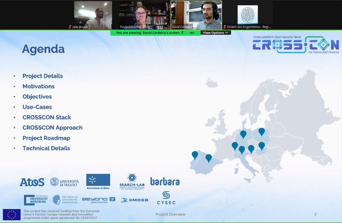 crosscon_eu's tweet photo. Yesterday we had the privilege of presenting CROSSCON on a webinar hosted by the Portuguese association OERN. 👷🔬 Thank you for having us! #crosscon_eu #oern https://t.co/MVap4IcFjv