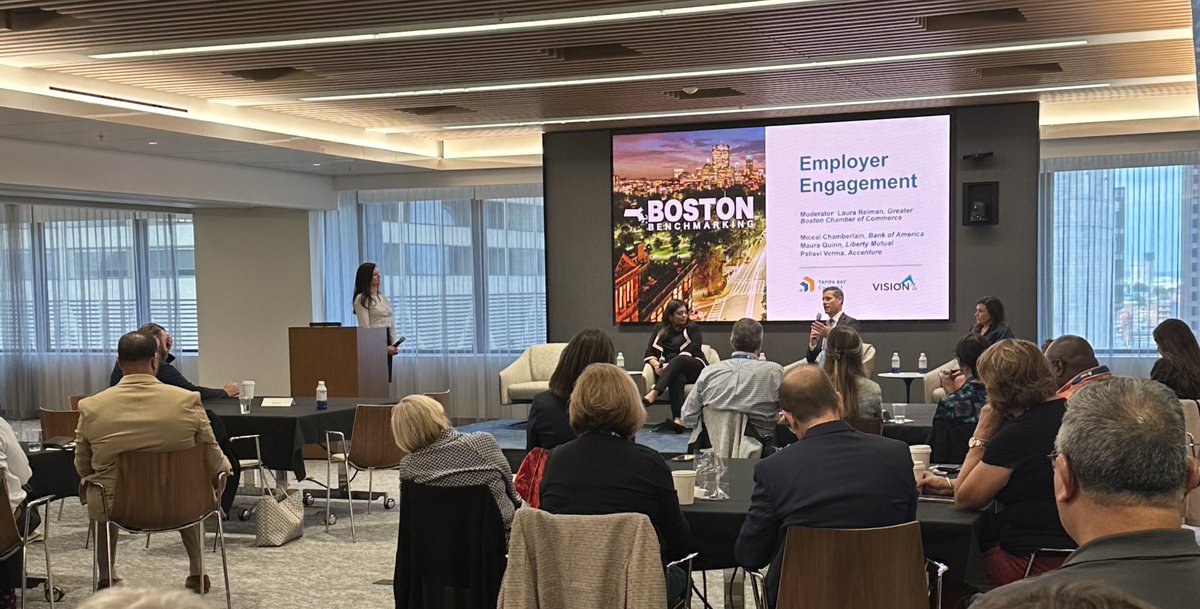 Pleased to host the @TB_Chamber at @BankofAmerica in #GreaterBoston for the final session of their benchmarking trip. Our focus this morning was sharing best practices around #WorkforceDevelopment. Thanks to our partners @JayAshMACP, @Boston_Rooney, @lojones7383 for joining us!